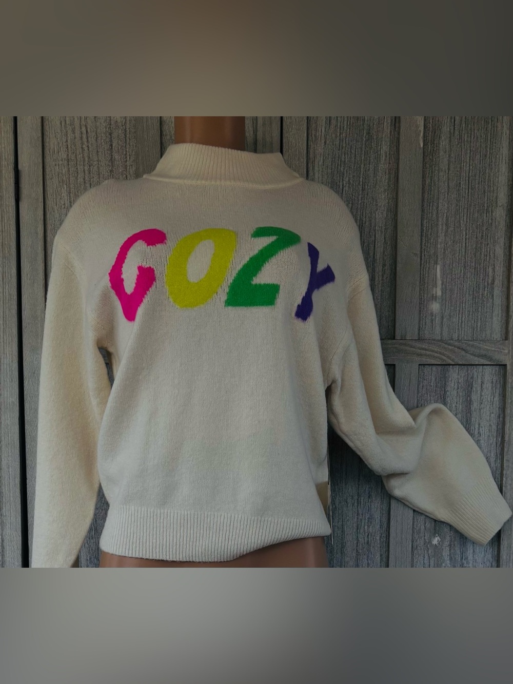 A New Day Women's Cozy Statement Graphic Knit Sweater